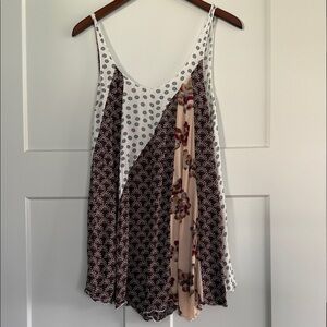 Free People Mixed-Print Sleeveless Romper